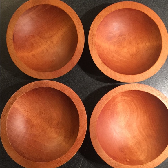 Baribocraft Other - Four wooden salad serving bowls by Baribocraft